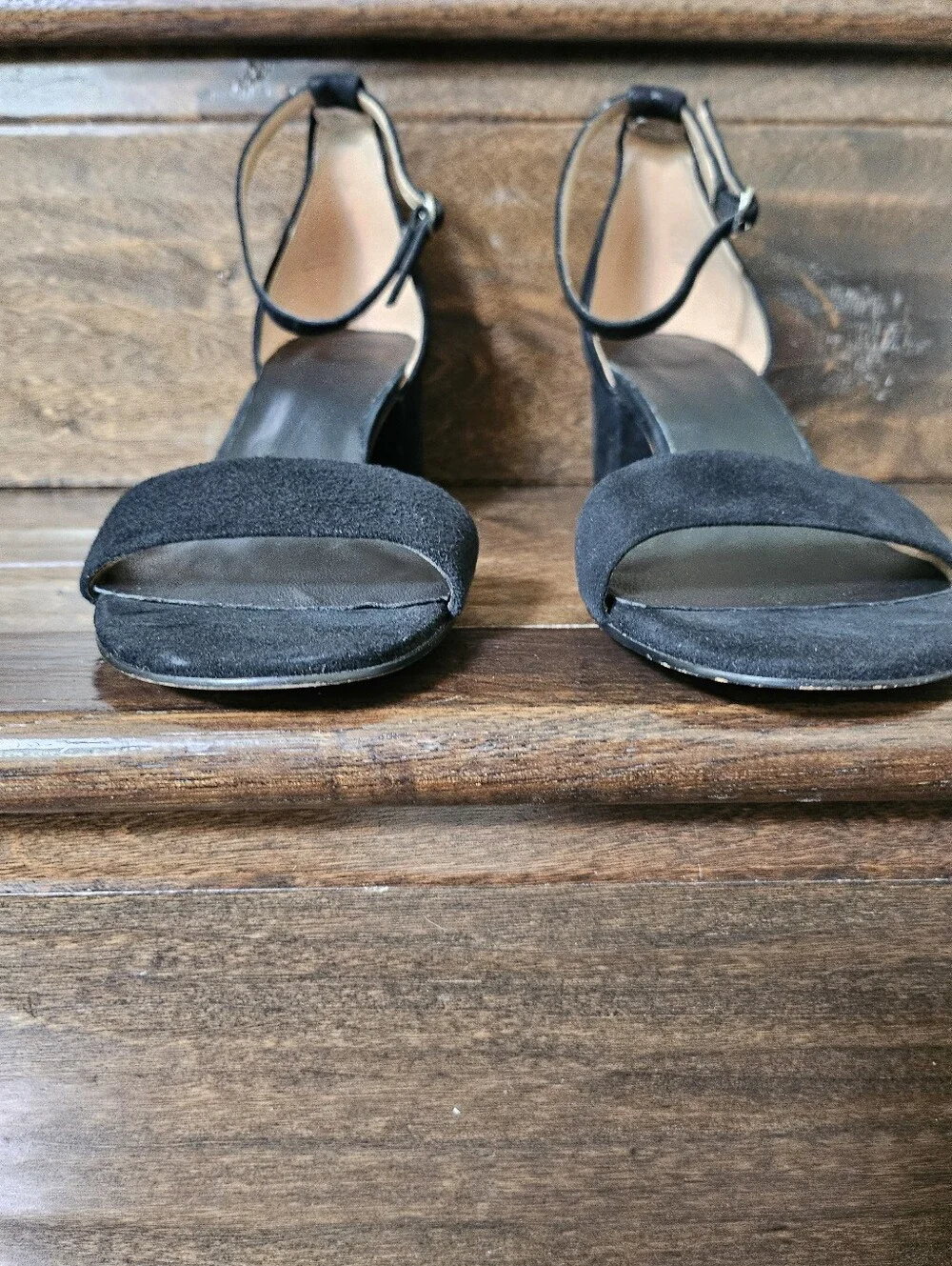Gap Black Suede Block Heel Sandal